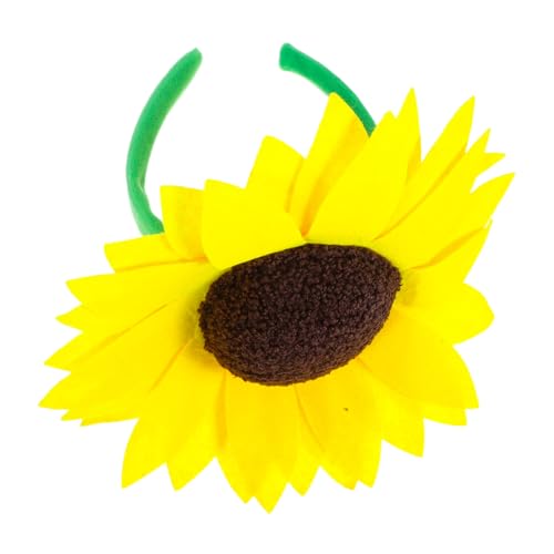 VOSAREA Sonnenblumen-Stirnband gefälschte Sonnenblumenköpfe Blume Haarband Sonnenblumen-Haarkranz Accessoires für Partyfrisuren Stirnband Party-Haare Stoff Yellow von VOSAREA