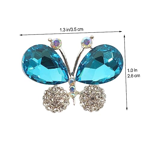 VOSAREA Strass Schmetterling Brosche Wasserblau Applikation Kleidungsdekor Schuhverzierung Vielseitiges DIY Accessoire Elegant und Langlebig von VOSAREA