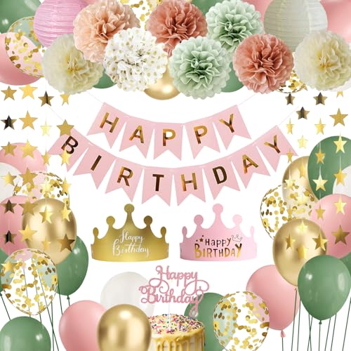 Dusty Pink and Sage Green Birthday Party Decorations Dusty Pink Sage Green Balloons Happy Birthday Banner Star Garland Paper Pom Poms Paper Lanterns for Women Birthday Party Decorations Dusty Pink and Sage Green Birthday Party Decorations Dusty Pink Sage Green Balloons Happy Birthday Banner Star Garland Paper Pom Poms Paper Lanterns for Women Birthday Party Decorations von VOSINPADA