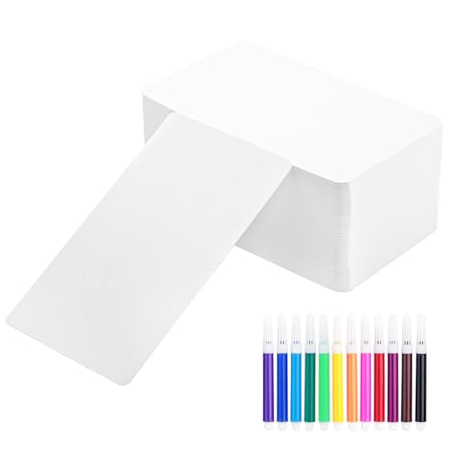 200 Stück Blätter Karteikarten Blanko, Kraftpapier Karten mit 12 farbigen Aquarellstiften, Blanko Papier Karten, Weißes Kraftpapier Karten für DIY Schule Büro Vokabel Lernen 200 Stück Blätter Karteikarten Blanko, Kraftpapier Karten mit 12 farbigen Aquarellstiften, Blanko Papier Karten, Weißes Kraftpapier Karten für DIY Schule Büro Vokabel Lernen von VOSSOT
