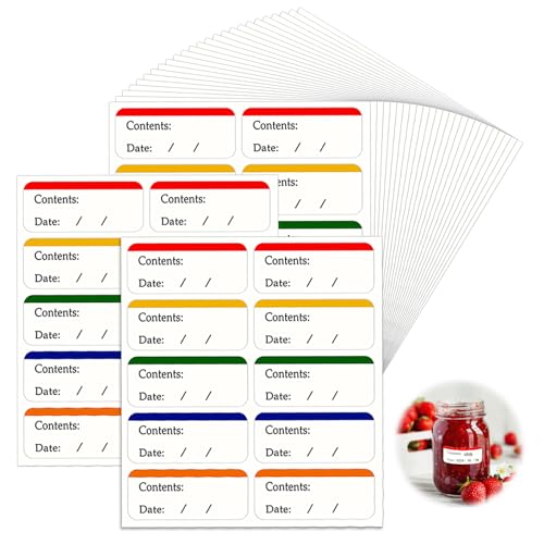 300 Stück Gefrieretiketten Ablösbar, 6x3cm Selbstklebend Etiketten Gefriergut, Gefrieretiketten zum Beschriften, Bunt Lebensmitteldatum Etiketten, Gefrieretiketten für Gläser Marmelade usw. 300 Stück Gefrieretiketten Ablösbar, 6x3cm Selbstklebend Etiketten Gefriergut, Gefrieretiketten zum Beschriften, Bunt Lebensmitteldatum Etiketten, Gefrieretiketten für Gläser Marmelade usw. von VOSSOT