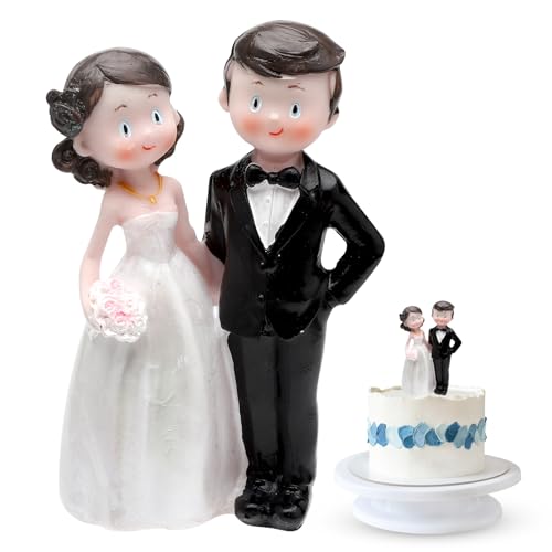 Hochzeitspaar Figurine, Wedding Cake Topper, Dekoration für Hochzeitskuchen, Kuchen Dekorationen für Vorschlag, Braut und Bräutigam Brautpaar Tortenaufsatz, Tischdekoration 12 cm, Polyresin Hochzeitspaar Figurine, Wedding Cake Topper, Dekoration für Hochzeitskuchen, Kuchen Dekorationen für Vorschlag, Braut und Bräutigam Brautpaar Tortenaufsatz, Tischdekoration 12 cm, Polyresin von VOSSOT