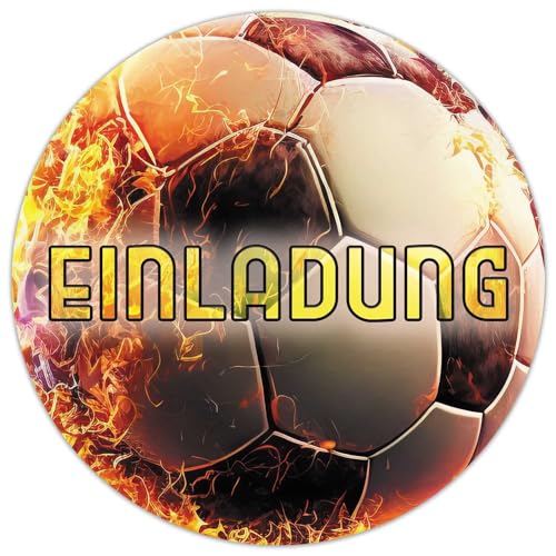 VOSVOLO 12x Fussball Einladungskarten Kindergeburtstag - Partyeinladung - Coole Kinder Einladung zum Geburtstag für Jungs und Mädchen - Deko von VOSVOLO