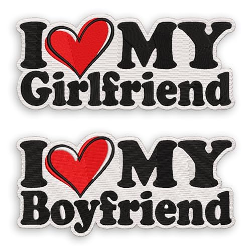 VOTANTA Aufnäher, Aufschrift "I Love My Girlfriend", lustiger Flicken für Liebhaber, Valentinstagsgeschenke für Paare, bestickte Bügelbilder für Kleidung, Rucksack, Hut, Jacke, Jeans, 7,6 cm, 2 Stück VOTANTA Aufnäher, Aufschrift "I Love My Girlfriend", lustiger Flicken für Liebhaber, Valentinstagsgeschenke für Paare, bestickte Bügelbilder für Kleidung, Rucksack, Hut, Jacke, Jeans, 7,6 cm, 2 Stück von VOTANTA