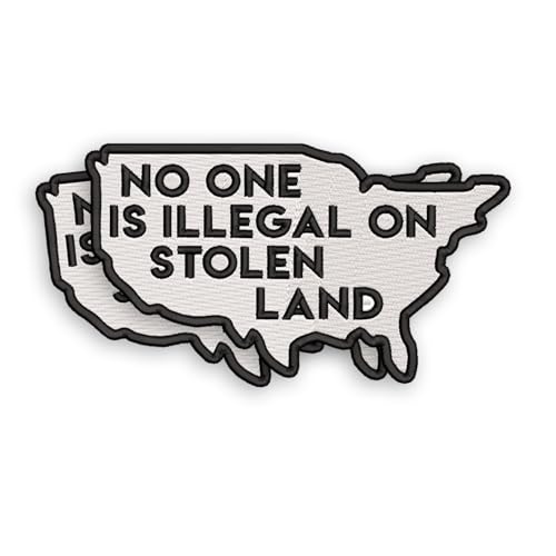 VOTANTA Aufnäher mit Aufschrift "No One is Illegal On Stolen Land, Immigrants USA Political Patches, Indianer-Gleichstellungsaufnäher zum Aufnähen auf Kleidung, Rucksack, Hut, Jacke, 7,6 cm, 2 Stück VOTANTA Aufnäher mit Aufschrift "No One is Illegal On Stolen Land, Immigrants USA Political Patches, Indianer-Gleichstellungsaufnäher zum Aufnähen auf Kleidung, Rucksack, Hut, Jacke, 7,6 cm, 2 Stück von VOTANTA