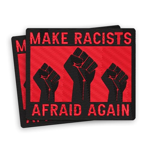 VOTANTA Aufnäher zum Aufbügeln, Motiv: Make Racists Afraid Again, Anti-Verbrecher US-Präsidentschaftswahlen 2024, bestickt, zum Aufnähen, für Kleidung, Rucksack, Hut, Jacke, Jeans, 7,6 cm, 2 Stück von VOTANTA