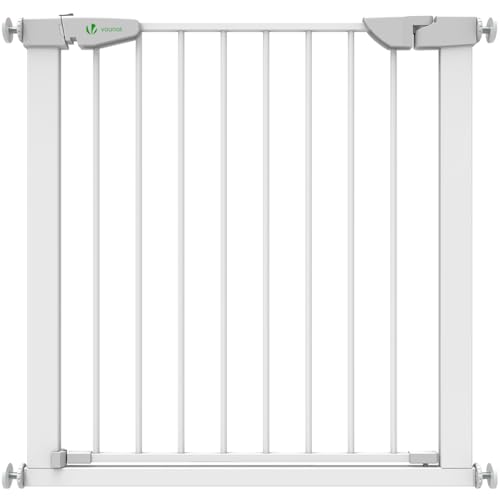 VOUNOT Treppenschutzgitter 75–84 cm, Türschutzgitter für Kinder, Hunde & Katzen, ohne Bohren, Auto-Close Treppengitter mit Magnetverschluss, 90° Stop, Weiß VOUNOT Treppenschutzgitter 75–84 cm, Türschutzgitter für Kinder, Hunde & Katzen, ohne Bohren, Auto-Close Treppengitter mit Magnetverschluss, 90° Stop, Weiß von VOUNOT