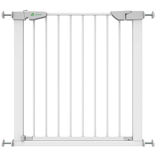 VOUNOT Treppenschutzgitter 75–84 cm, Türschutzgitter für Kinder, Hunde & Katzen, ohne Bohren, Auto-Close Treppengitter mit Magnetverschluss, 90° Stop, Weiß VOUNOT Treppenschutzgitter 75–84 cm, Türschutzgitter für Kinder, Hunde & Katzen, ohne Bohren, Auto-Close Treppengitter mit Magnetverschluss, 90° Stop, Weiß von VOUNOT