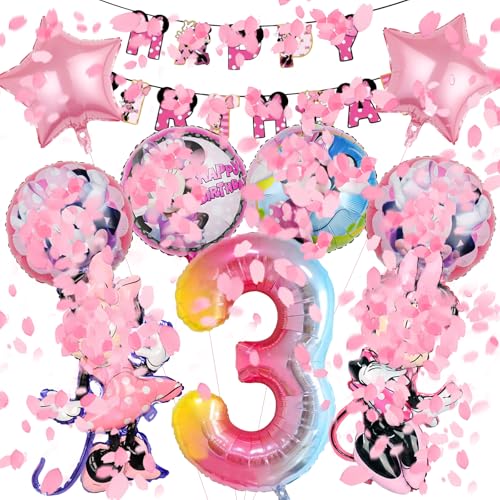 VOVhpbidy 10 Stück Minni Mous Luftballons Geburtstag Set 3 Jahre Mädchen, Maus Geburtstagsdeko Folienballon, Kindergeburtstag Luftballons, Minni Maus Geburtstag Party Deko Ballons Set für Kinder (3) VOVhpbidy 10 Stück Minni Mous Luftballons Geburtstag Set 3 Jahre Mädchen, Maus Geburtstagsdeko Folienballon, Kindergeburtstag Luftballons, Minni Maus Geburtstag Party Deko Ballons Set für Kinder (3) von VOVhpbidy