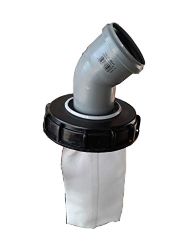 IBC Deckel Filter NADELFILZ für Regenwassertank IBC 1000 Liter -Top Qualität- (160mm 45 Grad Bogen) von VOXTRADE