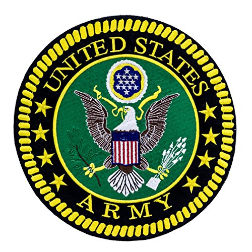 United States Army Aufnäher zum Aufbügeln, für Biker-Weste oder Jacke, 6 Farben auf Schwarz von VP