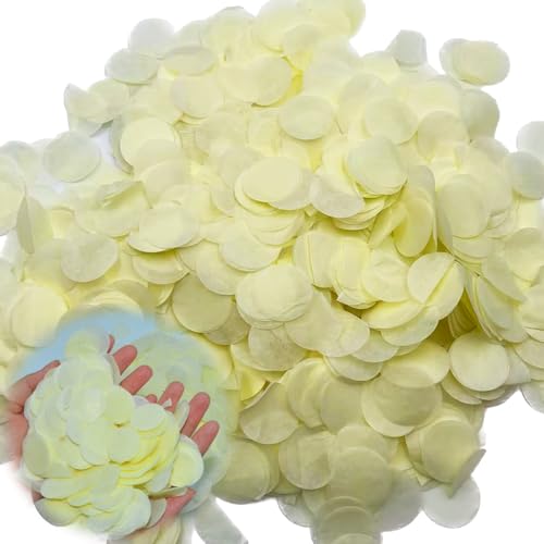 9000 Stück Hochzeitskonfetti, 2,5 cm, 75 g, elfenbeinfarben, rund, Seidenpapier, biologisch abbaubar, Hochzeitskonfetti, Geburtstagskonfetti für Luftballons, Feier, Babyparty, Party, Zeremonie, 9000 Stück Hochzeitskonfetti, 2,5 cm, 75 g, elfenbeinfarben, rund, Seidenpapier, biologisch abbaubar, Hochzeitskonfetti, Geburtstagskonfetti für Luftballons, Feier, Babyparty, Party, Zeremonie, von VPB