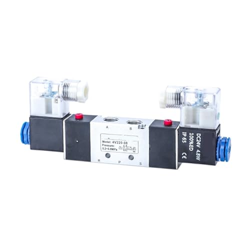 VPCPWTYZY 4V120-06 4V220-08 Magnetventil: Doppelkopf Doppelsteuerung: 5-Wege 2 Positionen: Power Down Hold: Pneumatisches Wegeventil catholic(4V120-06,DC24V) von VPCPWTYZY