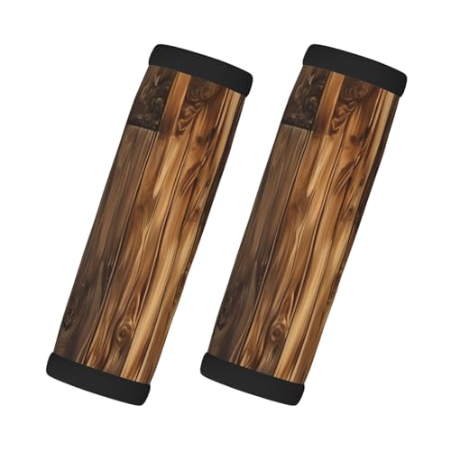 Retro-Planken-Druck, einfache Identifizierung und bequemer Griff, Gepäckgriff, Wickelgriffe, 2 Packungen von VPPUR