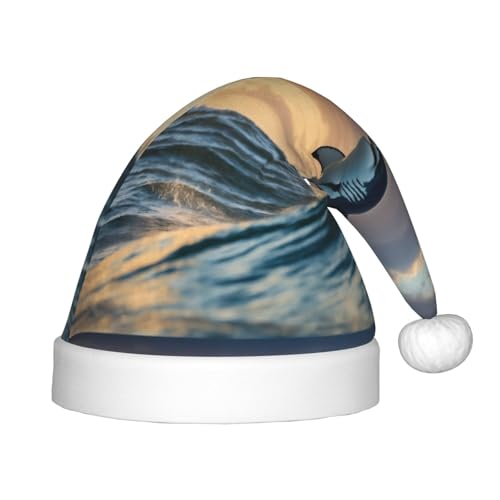 VPPUR Blauer Hai-Druck, Weihnachtsmann-Kopfbedeckung für Uni, Weihnachtszubehör, Geschenke und Weihnachtsmütze, Outdoor-Party VPPUR Blauer Hai-Druck, Weihnachtsmann-Kopfbedeckung für Uni, Weihnachtszubehör, Geschenke und Weihnachtsmütze, Outdoor-Party von VPPUR