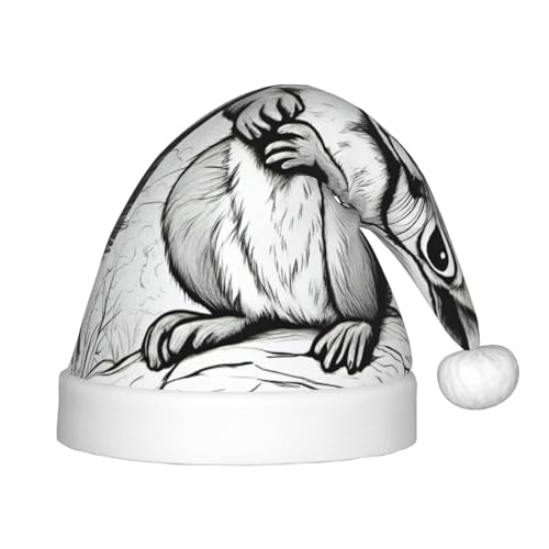 VPPUR Cartoon Eichhörnchen Druck Weihnachtsmann-Kopfbedeckung für Unisex Weihnachtszubehör Geschenke und Weihnachtsmütze Outdoor Party VPPUR Cartoon Eichhörnchen Druck Weihnachtsmann-Kopfbedeckung für Unisex Weihnachtszubehör Geschenke und Weihnachtsmütze Outdoor Party von VPPUR