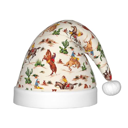VPPUR Cowboy-Reitpferd-Druck, Weihnachtsmann-Kopfbedeckung für Uni, Weihnachtszubehör, Geschenke und Weihnachtsmütze, Outdoor-Party VPPUR Cowboy-Reitpferd-Druck, Weihnachtsmann-Kopfbedeckung für Uni, Weihnachtszubehör, Geschenke und Weihnachtsmütze, Outdoor-Party von VPPUR