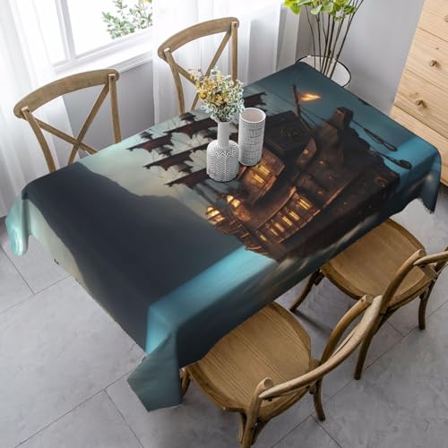 VPPUR Fantasy Piratenschiff-Druck, Picknick, rechteckig, wasserdicht, für Party, Hochzeit, Weihnachten, Dekoration, 89 x 140 cm VPPUR Fantasy Piratenschiff-Druck, Picknick, rechteckig, wasserdicht, für Party, Hochzeit, Weihnachten, Dekoration, 89 x 140 cm von VPPUR