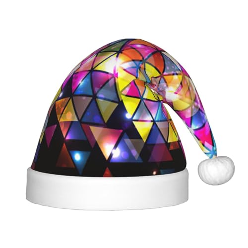 VPPUR Farbenfroher geometrischer Dreiecksdruck, Weihnachtsmann-Kopfbedeckung für Uni, Weihnachtszubehör, Geschenke und Weihnachtsmütze, Outdoor-Party VPPUR Farbenfroher geometrischer Dreiecksdruck, Weihnachtsmann-Kopfbedeckung für Uni, Weihnachtszubehör, Geschenke und Weihnachtsmütze, Outdoor-Party von VPPUR