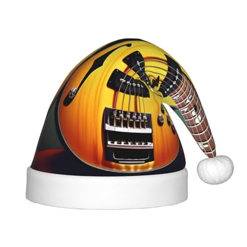 VPPUR Gitarre Bass Musik Instrumente Druck Weihnachtsmann Kopfbedeckung für Unisex Xmas Zubehör Geschenke und Weihnachtsmütze Outdoor Party VPPUR Gitarre Bass Musik Instrumente Druck Weihnachtsmann Kopfbedeckung für Unisex Xmas Zubehör Geschenke und Weihnachtsmütze Outdoor Party von VPPUR