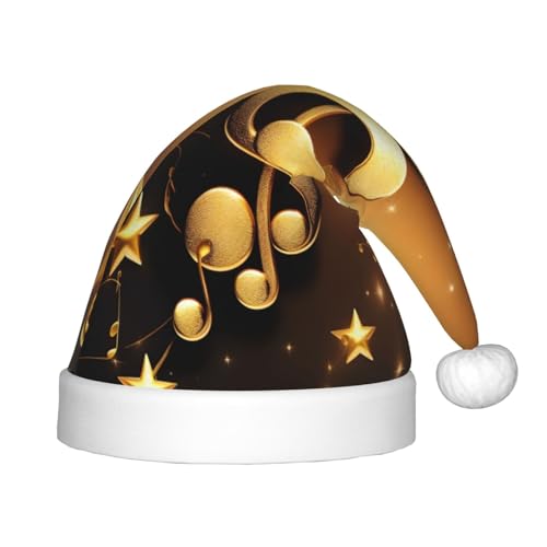 VPPUR Goldene Musiknote mit gefallenem glänzendem Sternendruck, Weihnachtsmann-Kopfbedeckung für Unisex, Weihnachtszubehör, Geschenke und Weihnachtsmütze, Outdoor-Party VPPUR Goldene Musiknote mit gefallenem glänzendem Sternendruck, Weihnachtsmann-Kopfbedeckung für Unisex, Weihnachtszubehör, Geschenke und Weihnachtsmütze, Outdoor-Party von VPPUR
