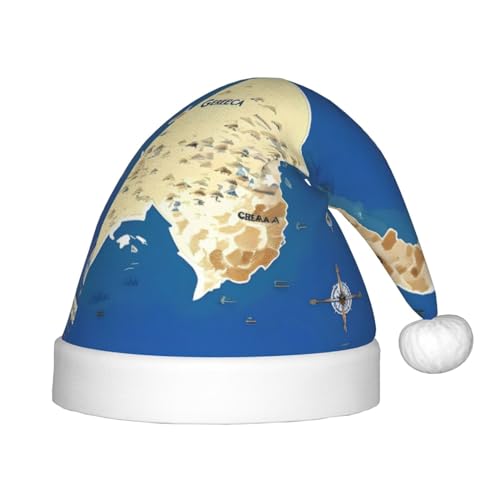 VPPUR Griechenland-Karten-Druck, Weihnachtsmann-Kopfbedeckung, Uni, Weihnachtszubehör, Geschenke und Weihnachtsmütze, Outdoor-Party VPPUR Griechenland-Karten-Druck, Weihnachtsmann-Kopfbedeckung, Uni, Weihnachtszubehör, Geschenke und Weihnachtsmütze, Outdoor-Party von VPPUR