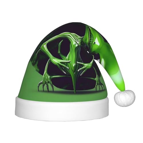 VPPUR Grüner Alien-Druck, Weihnachtsmann-Kopfbedeckung für Uni, Weihnachtszubehör, Geschenke und Weihnachtsmütze, Outdoor-Party VPPUR Grüner Alien-Druck, Weihnachtsmann-Kopfbedeckung für Uni, Weihnachtszubehör, Geschenke und Weihnachtsmütze, Outdoor-Party von VPPUR