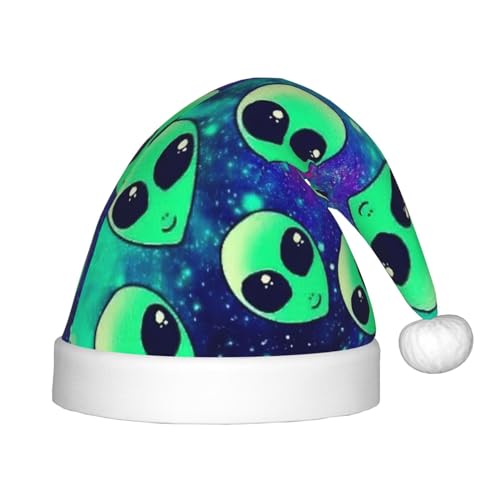 VPPUR Grüner Alien-Druck Weihnachtsmann-Kopfbedeckung für Unisex Weihnachtszubehör Geschenke und Weihnachtsmütze für Outdoor Party VPPUR Grüner Alien-Druck Weihnachtsmann-Kopfbedeckung für Unisex Weihnachtszubehör Geschenke und Weihnachtsmütze für Outdoor Party von VPPUR
