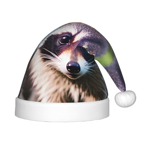 VPPUR Little Raccoon Face 1 Druck Weihnachtsmann-Kopfbedeckung für Uni, Weihnachtszubehör, Geschenke und Weihnachtsmütze, Outdoor-Party VPPUR Little Raccoon Face 1 Druck Weihnachtsmann-Kopfbedeckung für Uni, Weihnachtszubehör, Geschenke und Weihnachtsmütze, Outdoor-Party von VPPUR