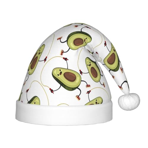 VPPUR Lustiger Cartoon-Avocado-Druck, Weihnachtsmann-Kopfbedeckung für Uni, Weihnachtszubehör, Geschenke und Weihnachtsmütze, Outdoor-Party VPPUR Lustiger Cartoon-Avocado-Druck, Weihnachtsmann-Kopfbedeckung für Uni, Weihnachtszubehör, Geschenke und Weihnachtsmütze, Outdoor-Party von VPPUR
