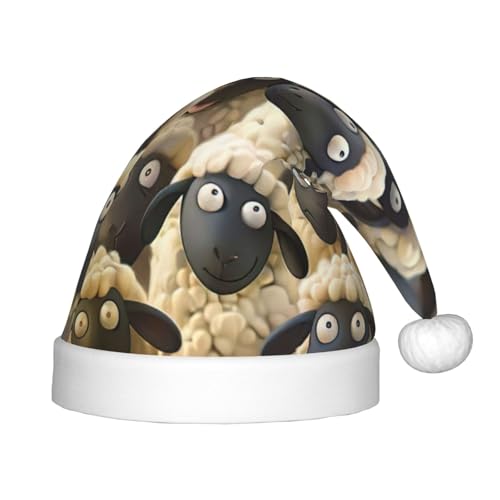 VPPUR Niedlicher Cartoon-Schaf-Druck, Weihnachtsmann-Kopfbedeckung für Uni, Weihnachtszubehör, Geschenke und Weihnachtsmütze, Outdoor-Party VPPUR Niedlicher Cartoon-Schaf-Druck, Weihnachtsmann-Kopfbedeckung für Uni, Weihnachtszubehör, Geschenke und Weihnachtsmütze, Outdoor-Party von VPPUR