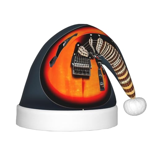 VPPUR Orangefarbene elektrische Gitarren-Aufdruck, Weihnachtsmann-Kopfbedeckung für Unisex, Weihnachtszubehör, Geschenke und Weihnachtsmütze, Outdoor-Party VPPUR Orangefarbene elektrische Gitarren-Aufdruck, Weihnachtsmann-Kopfbedeckung für Unisex, Weihnachtszubehör, Geschenke und Weihnachtsmütze, Outdoor-Party von VPPUR