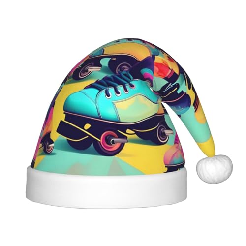 VPPUR Retro-Rollschuhe, bunter Druck, Weihnachtsmann-Kopfbedeckung, Uni, Weihnachtszubehör, Geschenke und Weihnachtsmütze, Outdoor-Party VPPUR Retro-Rollschuhe, bunter Druck, Weihnachtsmann-Kopfbedeckung, Uni, Weihnachtszubehör, Geschenke und Weihnachtsmütze, Outdoor-Party von VPPUR