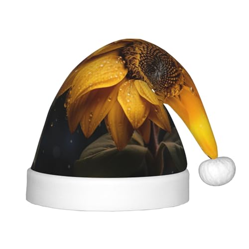 VPPUR Schöne Sonnenblumen-Weihnachtsmann-Kopfbedeckung mit 4 Aufdrucken für Uni, Weihnachtszubehör, Geschenke und Weihnachtsmütze, Outdoor-Party VPPUR Schöne Sonnenblumen-Weihnachtsmann-Kopfbedeckung mit 4 Aufdrucken für Uni, Weihnachtszubehör, Geschenke und Weihnachtsmütze, Outdoor-Party von VPPUR