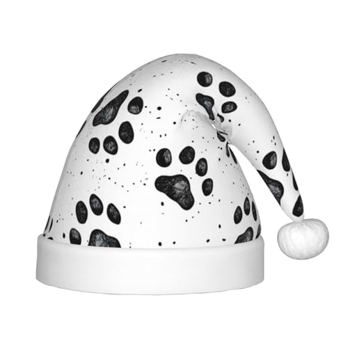 VPPUR Weihnachtsmann-Kopfbedeckung mit Hundepfotenmuster, Uni, Weihnachtszubehör, Geschenke und Weihnachtsmütze, Outdoor-Party VPPUR Weihnachtsmann-Kopfbedeckung mit Hundepfotenmuster, Uni, Weihnachtszubehör, Geschenke und Weihnachtsmütze, Outdoor-Party von VPPUR