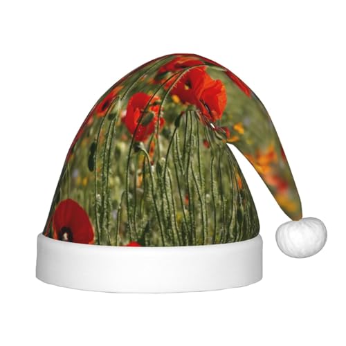 VPPUR Weihnachtsmann-Kopfbedeckung mit Mohnblumen-Druck, Uni, Weihnachtszubehör, Geschenke und Weihnachtsmütze, Outdoor-Party VPPUR Weihnachtsmann-Kopfbedeckung mit Mohnblumen-Druck, Uni, Weihnachtszubehör, Geschenke und Weihnachtsmütze, Outdoor-Party von VPPUR