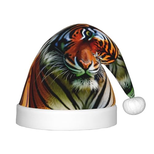 VPPUR Weihnachtsmann-Kopfbedeckung mit Tigerstreifen, orangefarbenes Muster, Unisex, Weihnachtszubehör, Geschenke und Weihnachtsmütze, Outdoor-Party VPPUR Weihnachtsmann-Kopfbedeckung mit Tigerstreifen, orangefarbenes Muster, Unisex, Weihnachtszubehör, Geschenke und Weihnachtsmütze, Outdoor-Party von VPPUR
