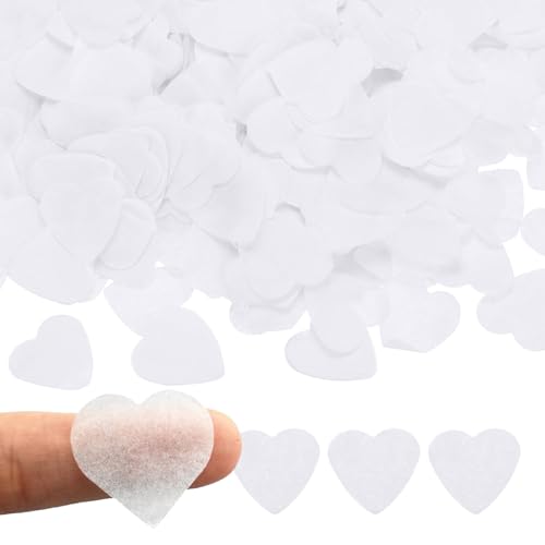 2,5 cm biologisch abbaubares Konfetti in Herzform, 100 g, weißes Konfetti in Herzform, für Hochzeit, romantische Dekoration, Valentinstag, Jahrestag, Hochzeit und Verlobung von VQUNBG