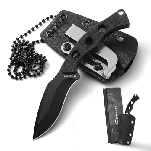 VIRENKNIFE Neck Knife,Mini Messer feststehend mit Kydex Scheide und Kette,Scharfes Outdoor Messer mit Taschenclip,EDC Survivalmesser mit G10 Griff für Männer Geschenk VIRENKNIFE Neck Knife,Mini Messer feststehend mit Kydex Scheide und Kette,Scharfes Outdoor Messer mit Taschenclip,EDC Survivalmesser mit G10 Griff für Männer Geschenk von VR VIRENKNIFE