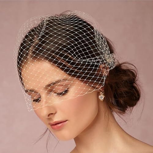 Silber Gold Vogelkäfig Schleier Weiß Rouge Schleier für Braut Silber Gold Vogelkäfig Schleier Weiß Rouge Schleier für Braut von VRINO
