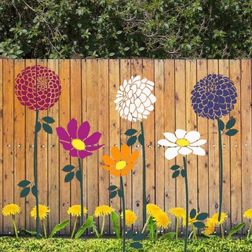 Zaun-/Wandschablone für den Außenbereich, zum Bemalen von großen Blumenmustern, Gartenblumen, Sonnenblumen, Monstera, Hortensien, große Schablonen zum Basteln, wiederverwendbar (Monstera) von VRIOVN