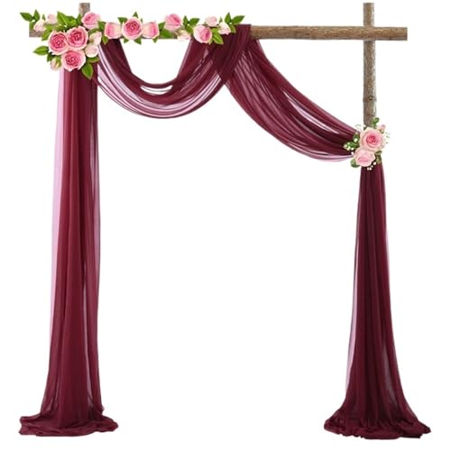 VRKRTVBLB 1pc Hochzeit Bogen Drapieren Stoff Sheer Gardinen Zeremonie Empfang Hintergrund Vorhang Party Swag Decor(18,75 * 600cm) von VRKRTVBLB