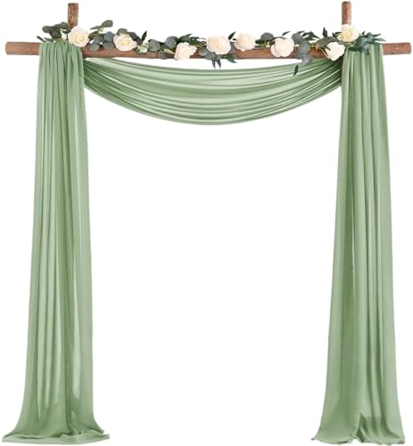 VRKRTVBLB 1pc Hochzeit Bogen Drapieren Stoff Sheer Gardinen Zeremonie Empfang Hintergrund Vorhang Party Swag Decor(2,75 * 300cm) von VRKRTVBLB