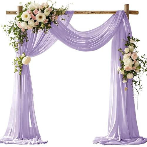 VRKRTVBLB 1pc Hochzeit Bogen Drapieren Stoff Sheer for Braut Dusche Hintergrund Outdoor Party Kirche Zeremonie(13,75x400cm) von VRKRTVBLB