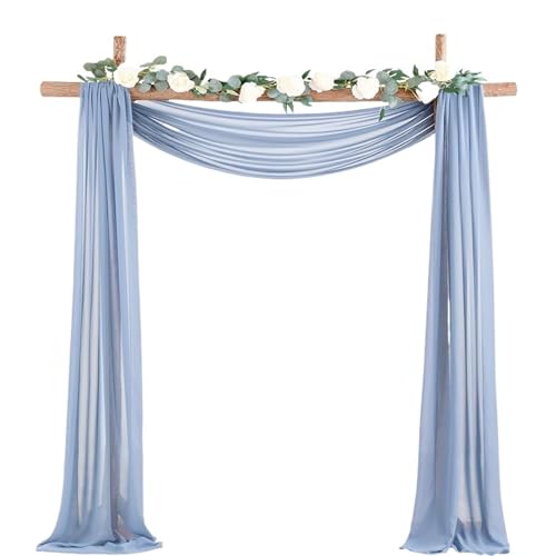 VRKRTVBLB 1pc Hochzeit Bogen Drapieren Stoff Sheer for Braut Dusche Hintergrund Outdoor Party Kirche Zeremonie(3,75x800cm) von VRKRTVBLB