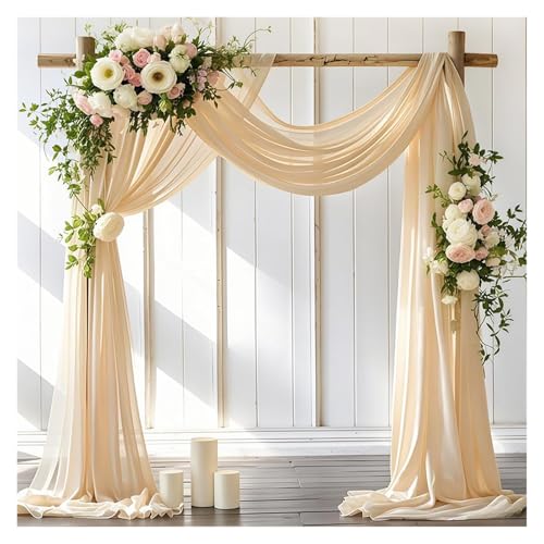 VRKRTVBLB 1pc Hochzeit Bogen Drapieren Stoff Sheer for Braut Dusche Hintergrund Outdoor Party Kirche Zeremonie(6,75x800cm) von VRKRTVBLB