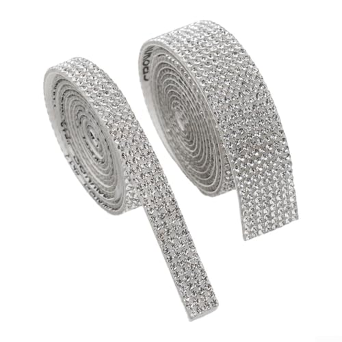 90 cm silberne Strass-Aufkleber für Kleidung und Automobil-Dekoration (2,6 cm) von VRTYVEYBB