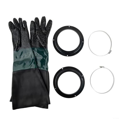 VRTYVEYBB Effizient gestaltete Sandstrahlhandschuhe, 5-teiliges Set, inklusive Halterungen und Klemmen für optimalen Einsatz bei Schleifarbeiten von VRTYVEYBB