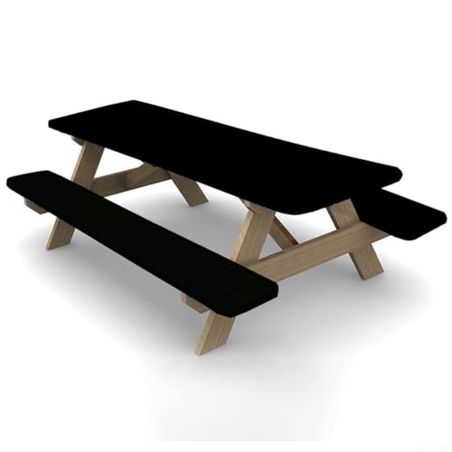 VRTYVEYBB Outdoor-Tischdecke aus 190T210D Oxford-Stoff für umfassenden Schutz (190T schwarz, 244 x 72 cm) von VRTYVEYBB