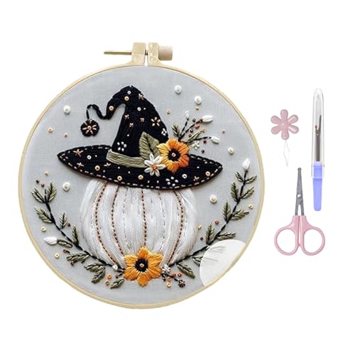 VSFJZJKJ Halloween-Stickerei-Set, für AnfäNger, Inklusive Stickrahmen und Illustrierter Englischer Anleitung und Weiteren Werkzeugen,Mit Motiven Wie KüRbissen und Geistern VSFJZJKJ Halloween-Stickerei-Set, für AnfäNger, Inklusive Stickrahmen und Illustrierter Englischer Anleitung und Weiteren Werkzeugen,Mit Motiven Wie KüRbissen und Geistern von VSFJZJKJ